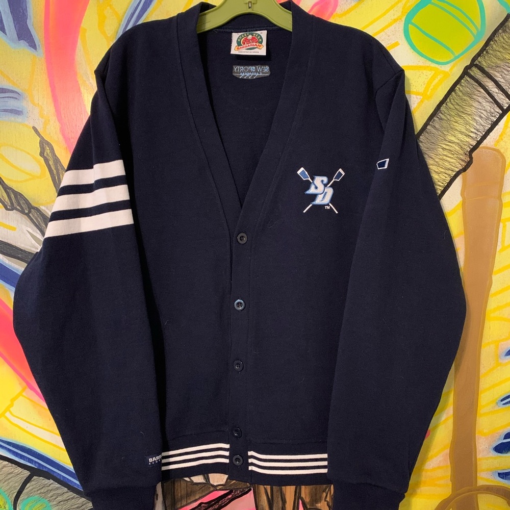 Vintage U of San Diego Crew Logo Team Cardigan L